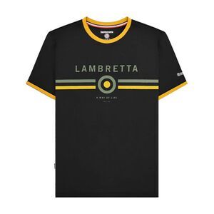 Lambretta Mens Target Ringer T-Shirt / Black/Gold